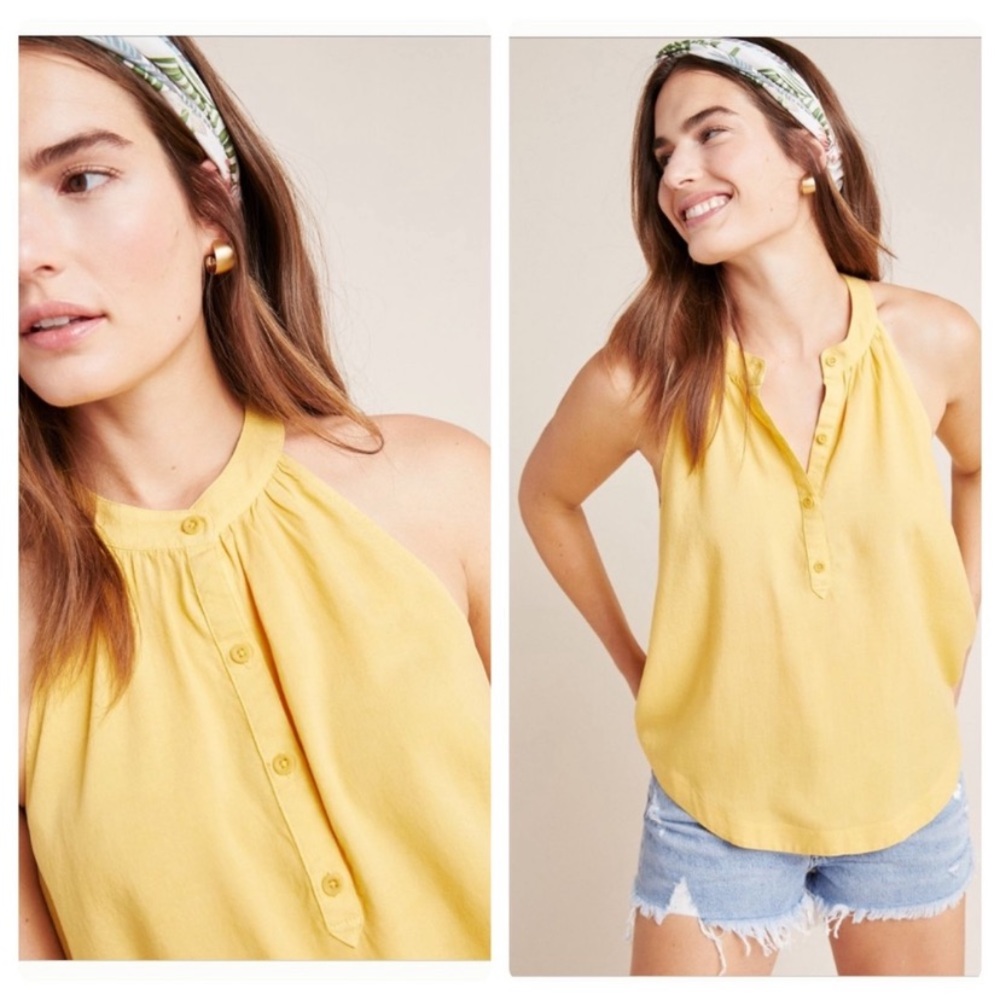Cloth & Stone Henley Halter Top Sz L